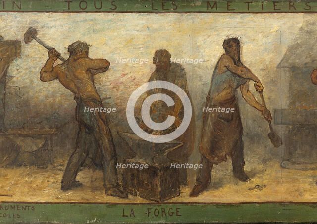 Near or far all trades need to be touched by a reflection of art: Trades: Sketch for the..., 1887. Creator: Edmond Eugene Valton.