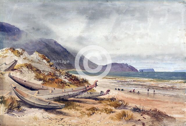 Near Paekakariki, Cook Strait, 1868. Creator: Nicholas Chevalier.