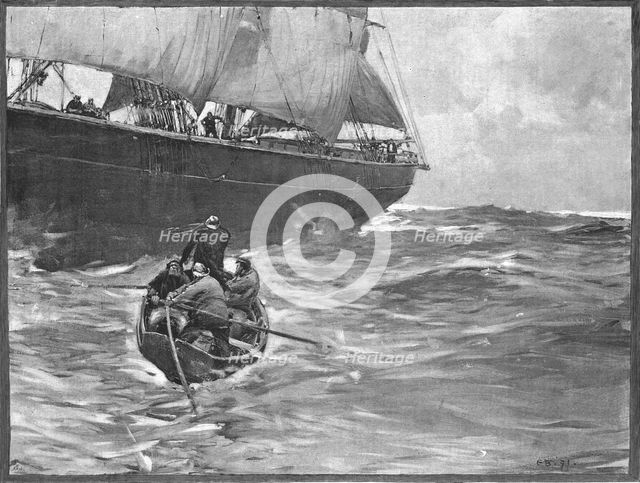 ''Nearing Home" - Taking on a Pilot, after Frank Brangwyn', 1891. Creator: Unknown.