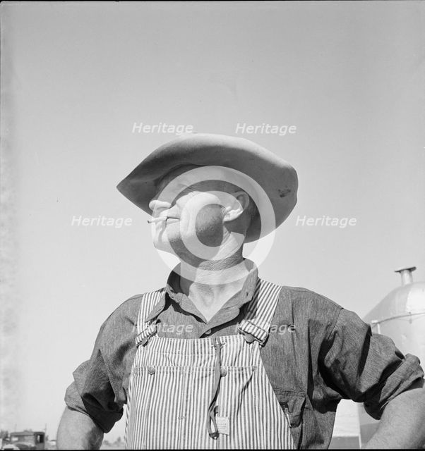 Nebraska farmer come to pick peas, Near Calipatria, California, 1939. Creator: Dorothea Lange.