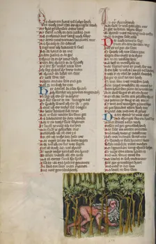 Nebuchadnezzar as a Wild Animal; Weltchronik, about 1400-1410. Creator: Unknown