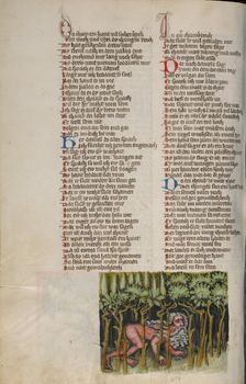 Nebuchadnezzar as a Wild Animal; Weltchronik, about 1400-1410. Creator: Unknown