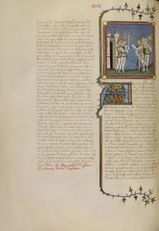 Nebuchadnezzar at the Surrender of Jerusalem, about 1360-1370. Creator: Master of Jean de Mandeville