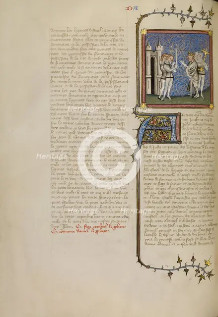 Nebuchadnezzar at the Surrender of Jerusalem, about 1360-1370. Creator: Master of Jean de Mandeville.