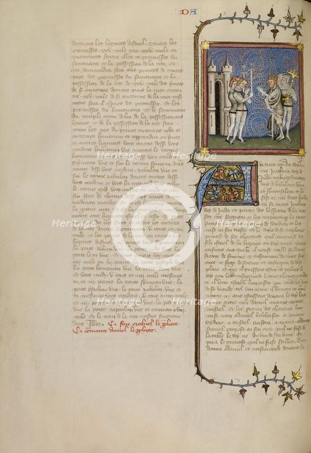 Nebuchadnezzar at the Surrender of Jerusalem, about 1360-1370. Creator: Master of Jean de Mandeville.