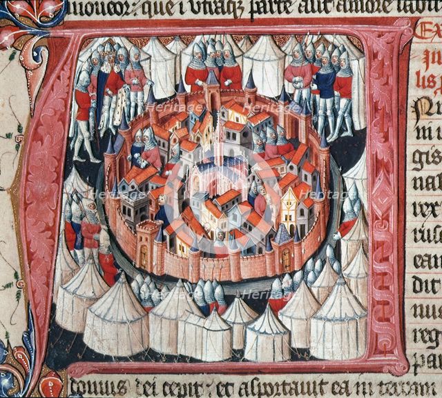 Nebuchadnezzar besieges Jerusalem, c1405-c1415. Creator: Unknown.