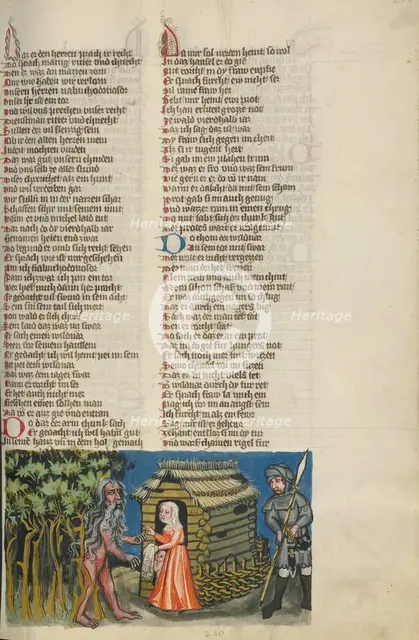 Nebuchadnezzar Given Hospitality by a Family of Charcoal Burners; Nebuchadnezzar..., about 1400-1410 Creator: Unknown.
