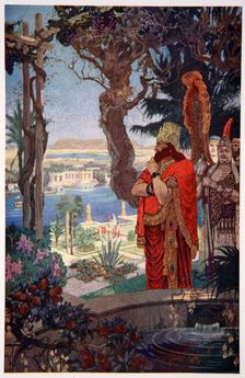 Nebuchadnezzar in the Hanging Gardens of Babylon 1915. Creator: Ernest Wellcousins