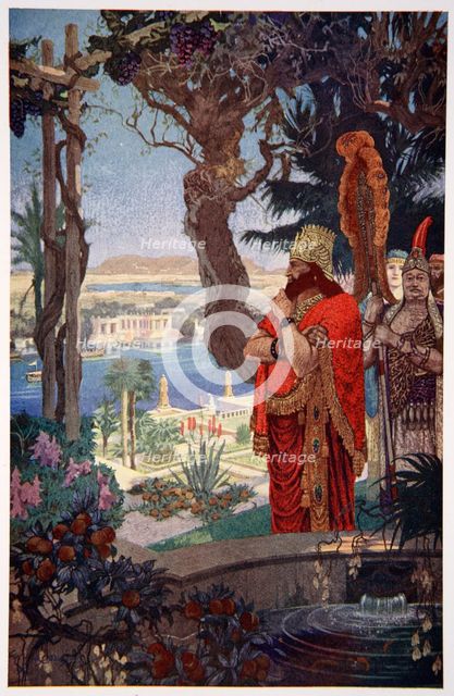 'Nebuchadnezzar in the Hanging Gardens of Babylon', 1915.  Creator: Ernest Wellcousins.