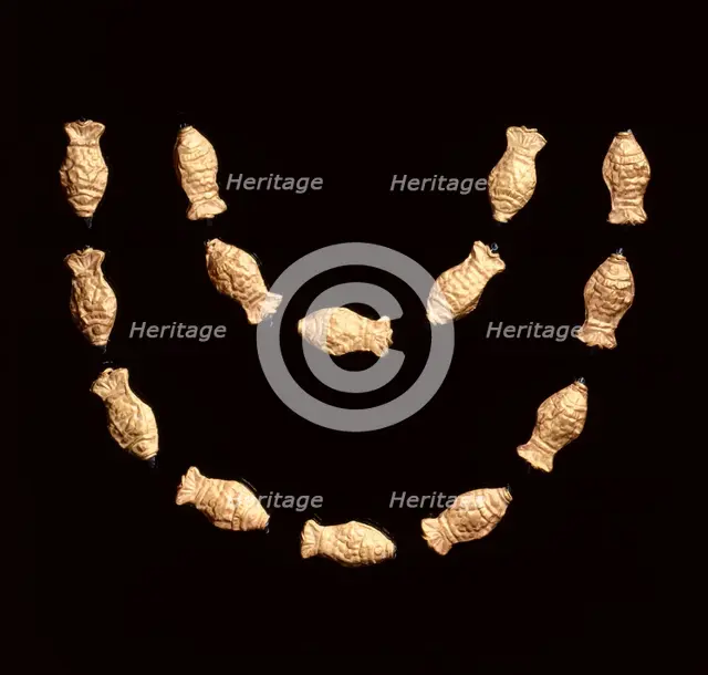 Necklace Beads in the Form of Fish, 185-72 BC. Creator: Unknown.