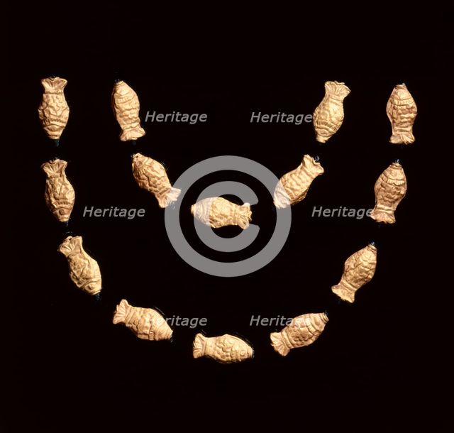 Necklace Beads in the Form of Fish, 185-72 BC. Creator: Unknown.