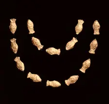 Necklace Beads in the Form of Fish, 185-72 BC. Creator: Unknown