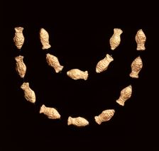 Necklace Beads in the Form of Fish, 185-72 BC. Creator: Unknown