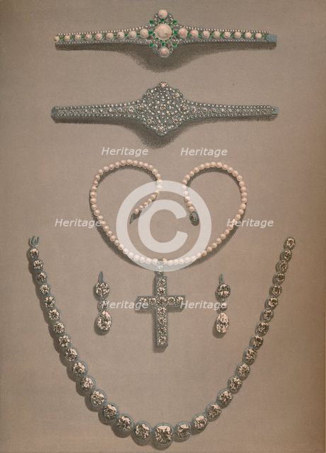 'Necklace, Earrings, Bracelets Wedding gifts presented to Alexandra of Denmark', 1863. Artist: Robert Dudley.