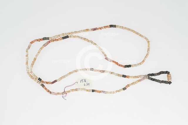 Necklace Strung with Shell and Ceramic Beads, c. 10th/16th century. Creator: Unknown.