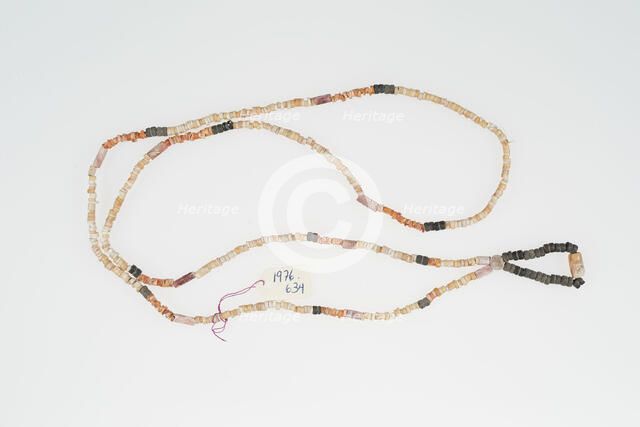 Necklace Strung with Shell and Ceramic Beads, c. 10th/16th century. Creator: Unknown.