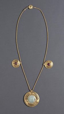 Necklace with Three Pendants, 1-199. Creator: Unknown