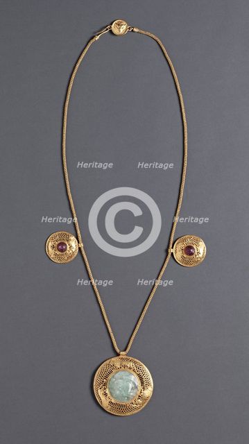 Necklace with Three Pendants, 1-199. Creator: Unknown.