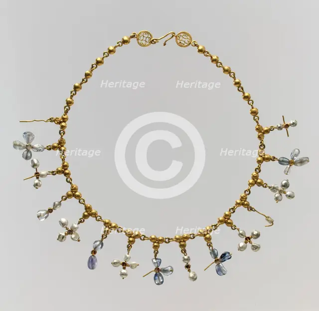 Necklace with Pendant Crosses, Byzantine, 6th-7th century. Creator: Unknown.