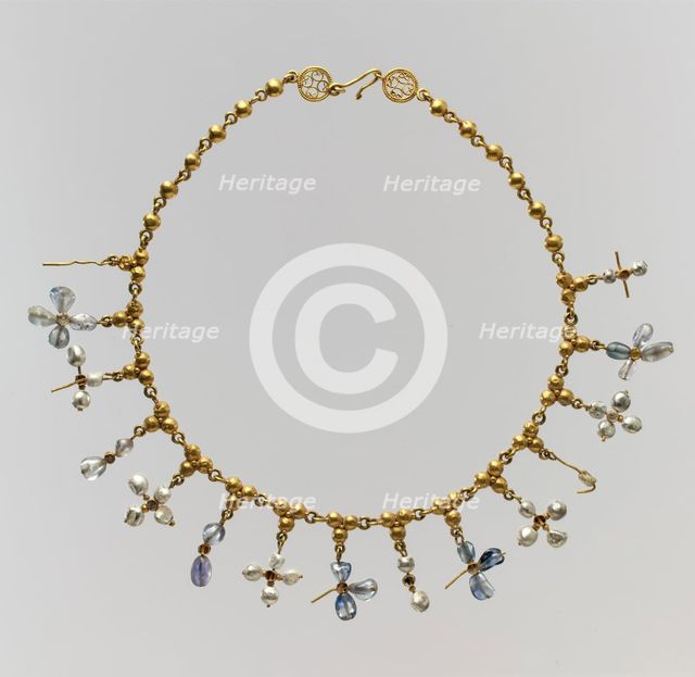 Necklace with Pendant Crosses, Byzantine, 6th-7th century. Creator: Unknown.
