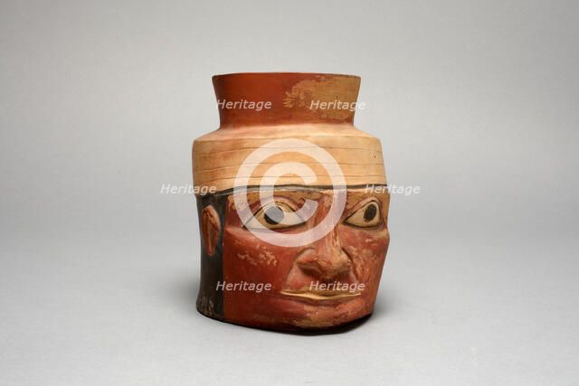 Neck of a Large Ceremonial Jar in the Form of a Head, A.D. 700/800. Creator: Unknown.