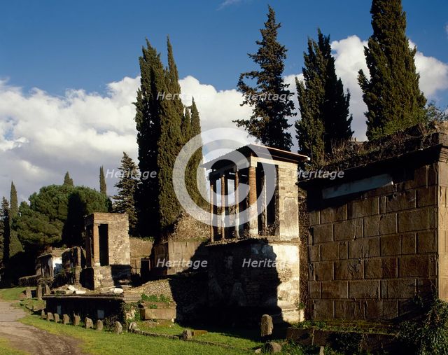Necropolis of Porta Nocera, Pompeii, Italy, 2002. Creator: LTL.