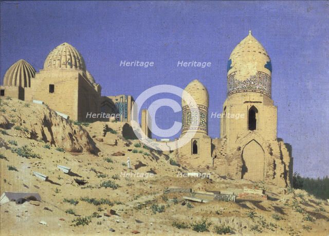 Necropolis Shah-i-Zinda (The Living King) in Samarkand, 1869-1870. Artist: Vereshchagin, Vasili Vasilyevich (1842-1904)