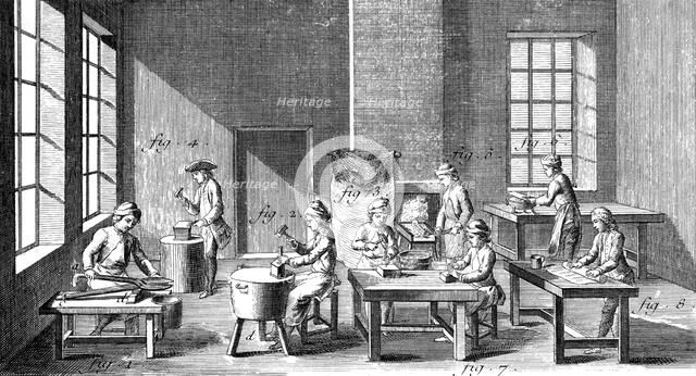 Needle making workshop, 1751-1780. Artist: Unknown