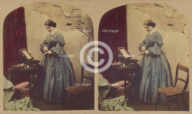 Needle Money - "Two Illustrations", about 1865. Creator: Alfred Silvester.