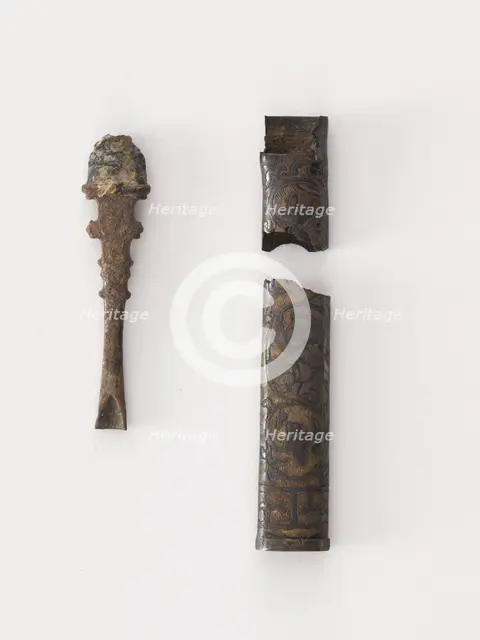 Needle case body and cap, Goryeo period, 12th-13th century. Creator: Unknown.