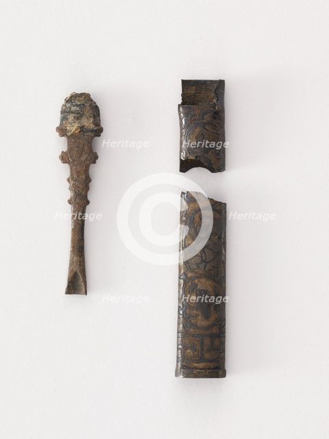 Needle case body and cap, Goryeo period, 12th-13th century. Creator: Unknown.