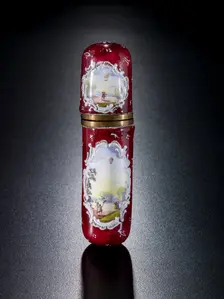 Needle case with ballooning scenes, late 18th-early 19th century. Creator: Unknown