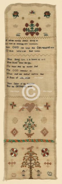 Needlecase Sampler, England, late 18th century. Creator: Unknown.