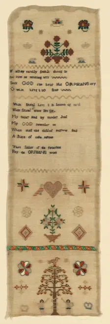 Needlecase Sampler, England, late 18th century. Creator: Unknown