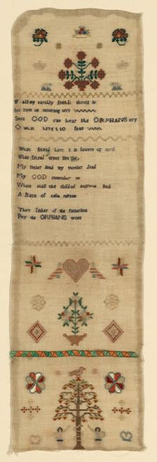 Needlecase Sampler, England, late 18th century. Creator: Unknown
