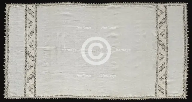 Needlepoint (Cutwork) and Bobbin Lace Cloth, 16th century. Creator: Unknown.