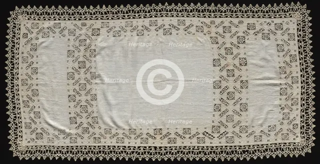 Needlepoint (Cutwork) and Bobbin Lace Cloth, 16th century. Creator: Unknown.