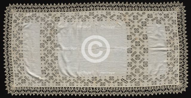 Needlepoint (Cutwork) and Bobbin Lace Cloth, 16th century. Creator: Unknown.