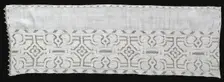 Needlepoint (Cutwork) and Bobbin Lace Panel, late 16th century. Creator: Unknown