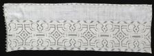 Needlepoint (Cutwork) and Bobbin Lace Panel, late 16th century. Creator: Unknown