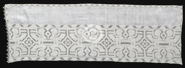 Needlepoint (Cutwork) and Bobbin Lace Panel, late 16th century. Creator: Unknown.