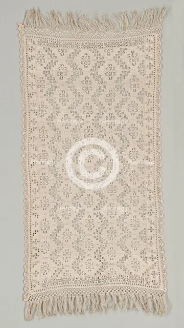 Needlepoint (Cutwork) and Bobbin Lace Table Cover, 16th-17th century. Creator: Unknown.