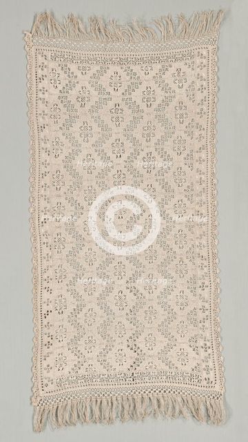 Needlepoint (Cutwork) and Bobbin Lace Table Cover, 16th-17th century. Creator: Unknown.