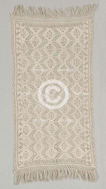Needlepoint (Cutwork) and Bobbin Lace Table Cover, 16th-17th century. Creator: Unknown.
