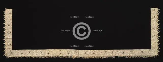 Needlepoint (Cutwork) Lace Edging for Sheet, 17th-18th century. Creator: Unknown.