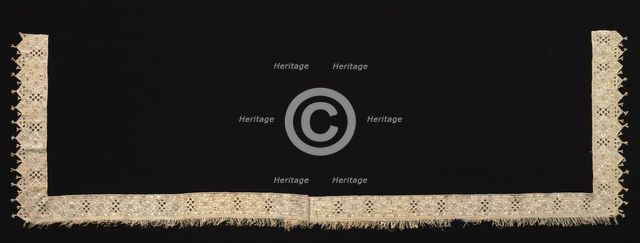 Needlepoint (Cutwork) Lace Edging for Sheet, 17th-18th century. Creator: Unknown.