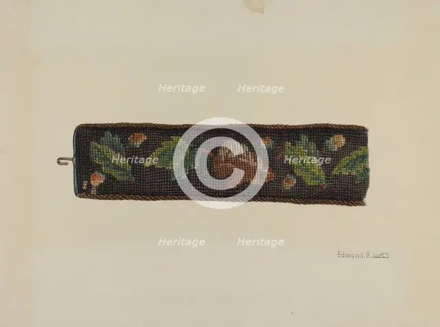 Needlepoint Bell Pull, c. 1941. Creator: Edmond Lorts.