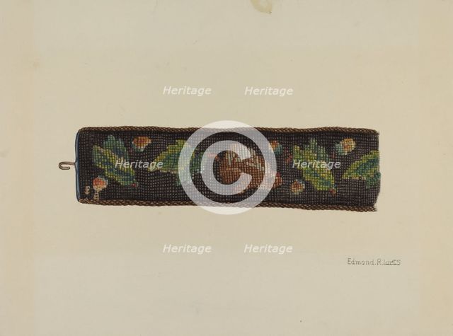 Needlepoint Bell Pull, c. 1941. Creator: Edmond Lorts.