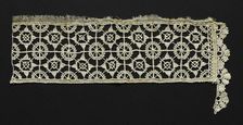 Needlepoint (Reticella) and Bobbin Lace Insertion and Edging, 16th century. Creator: Unknown