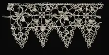 Needlepoint (Reticella) and Bobbin Lace Insertion and Edging, late 16th century. Creator: Unknown